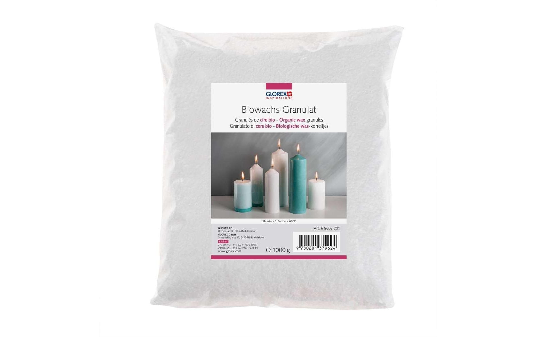 GLOREX Wachs, Weiss, 4 × 23 × 19 cm, 1,0 kg, 1 Stk.