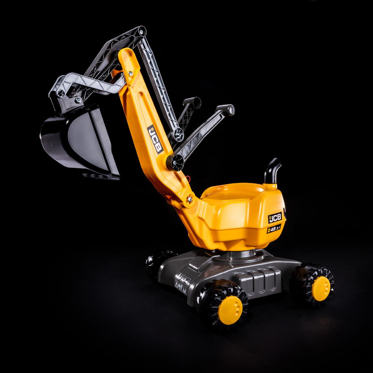 rolly toys rollyDigger – Bagger – Frontlader – 74 × 43 × 102 cm – ab 3 Jahren – Kunststoff – schwarz/gelb