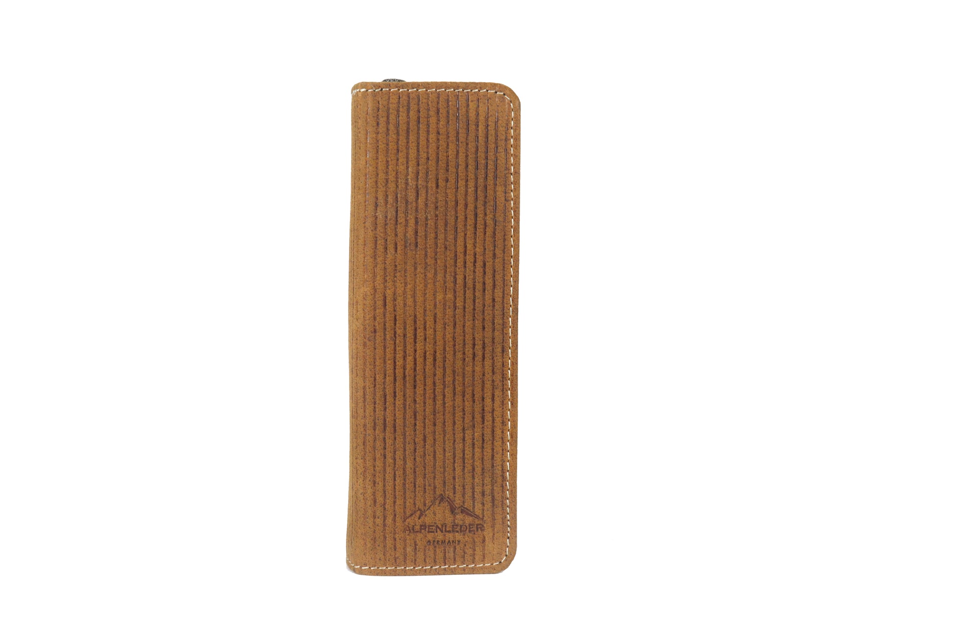 Alpenleder Etui, leer – braun/hellbraun – Wildleder