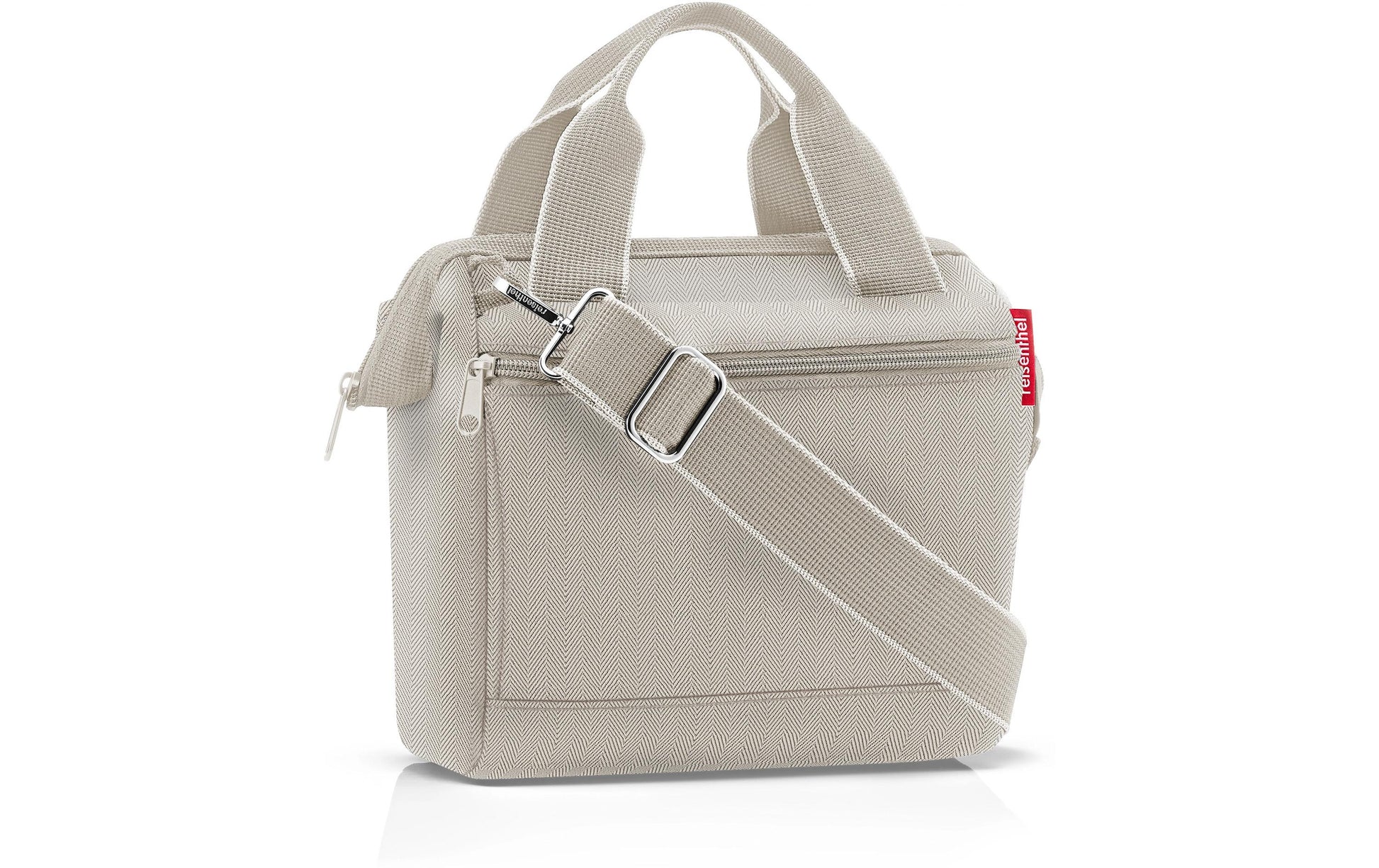 Reisenthel Umhängetasche Allrounder Cross – 4 l, Polyester, Herringbone Sand, 22 × 24 × 13 cm