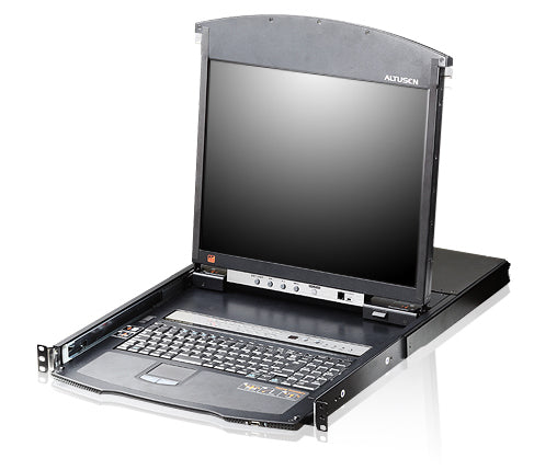 ATEN 17" Rack-LCD-Konsole – 16-Port VGA KVM-Switch – 1600 × 1200, USB/PS/2, KVM-over-IP – 1U