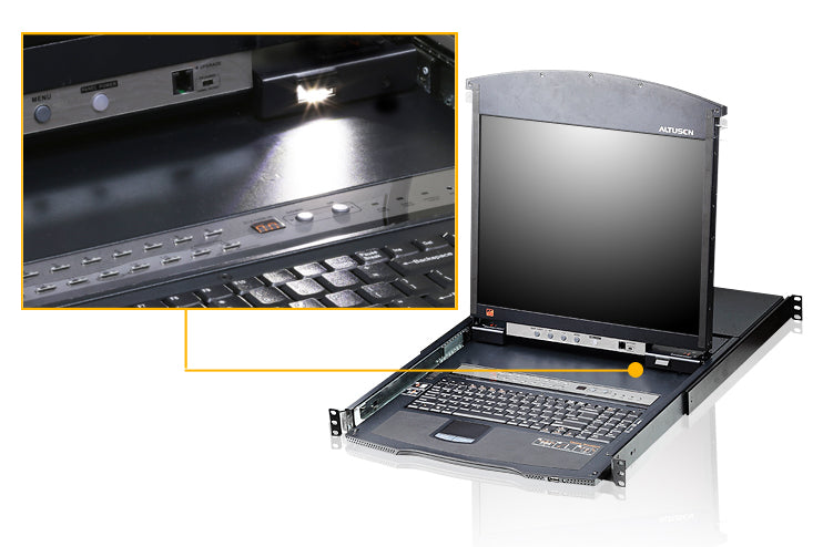 ATEN Dual Console – 17" Rack-LCD-Konsole – 8-Port VGA KVM, 1600 × 1200 – 1U