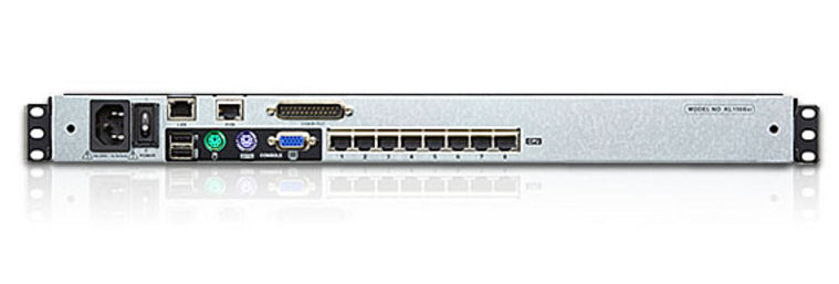 ATEN KL1508AiN – 8-Port VGA KVM-over-IP Switch, Integrierte 19" LCD-Konsole – 1600 × 1200, Rack 1U