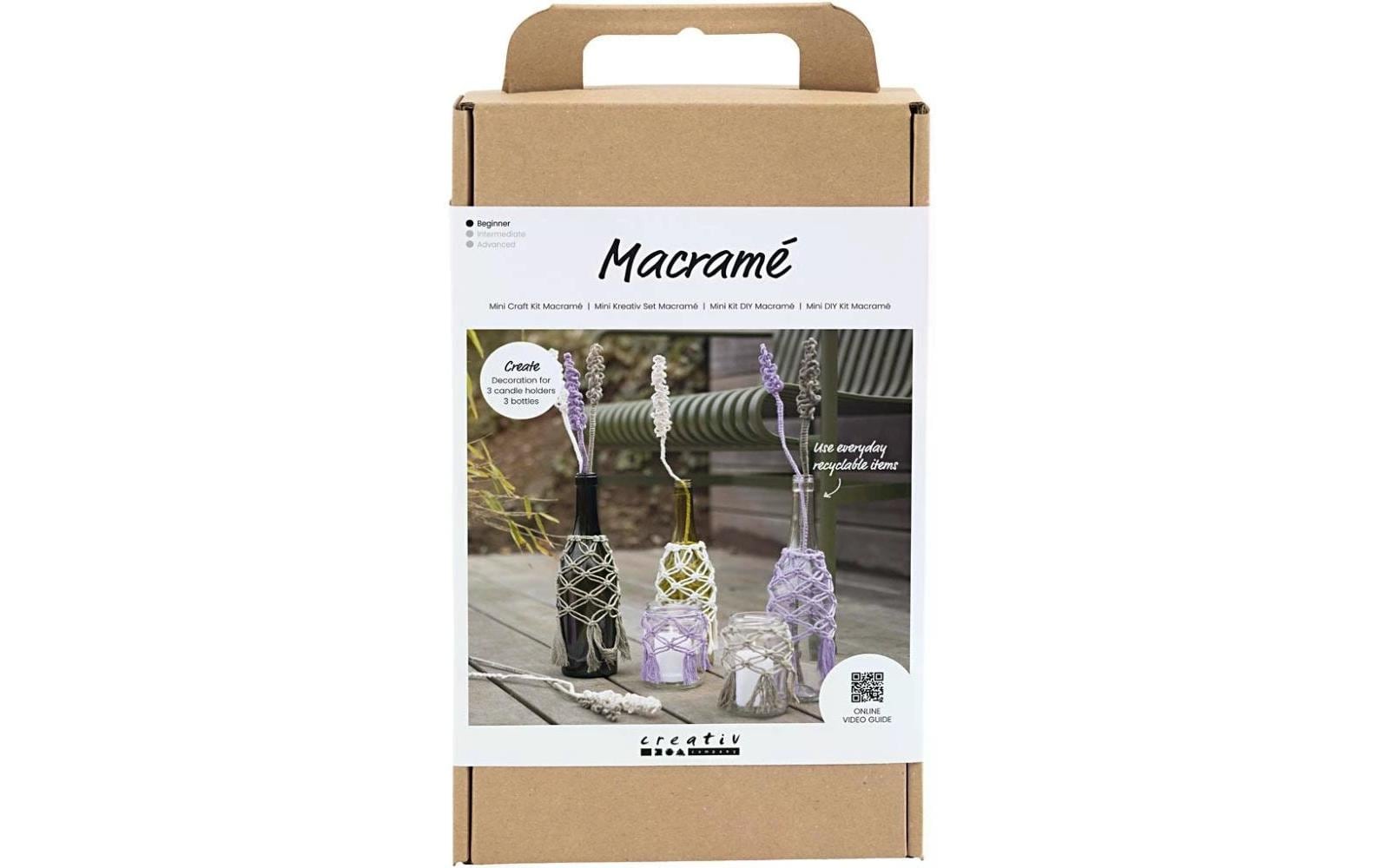 Creativ Company Makramee-Set – 2-teilig – Violett – Garn inkl. Schnüre – ab 10 Jahren