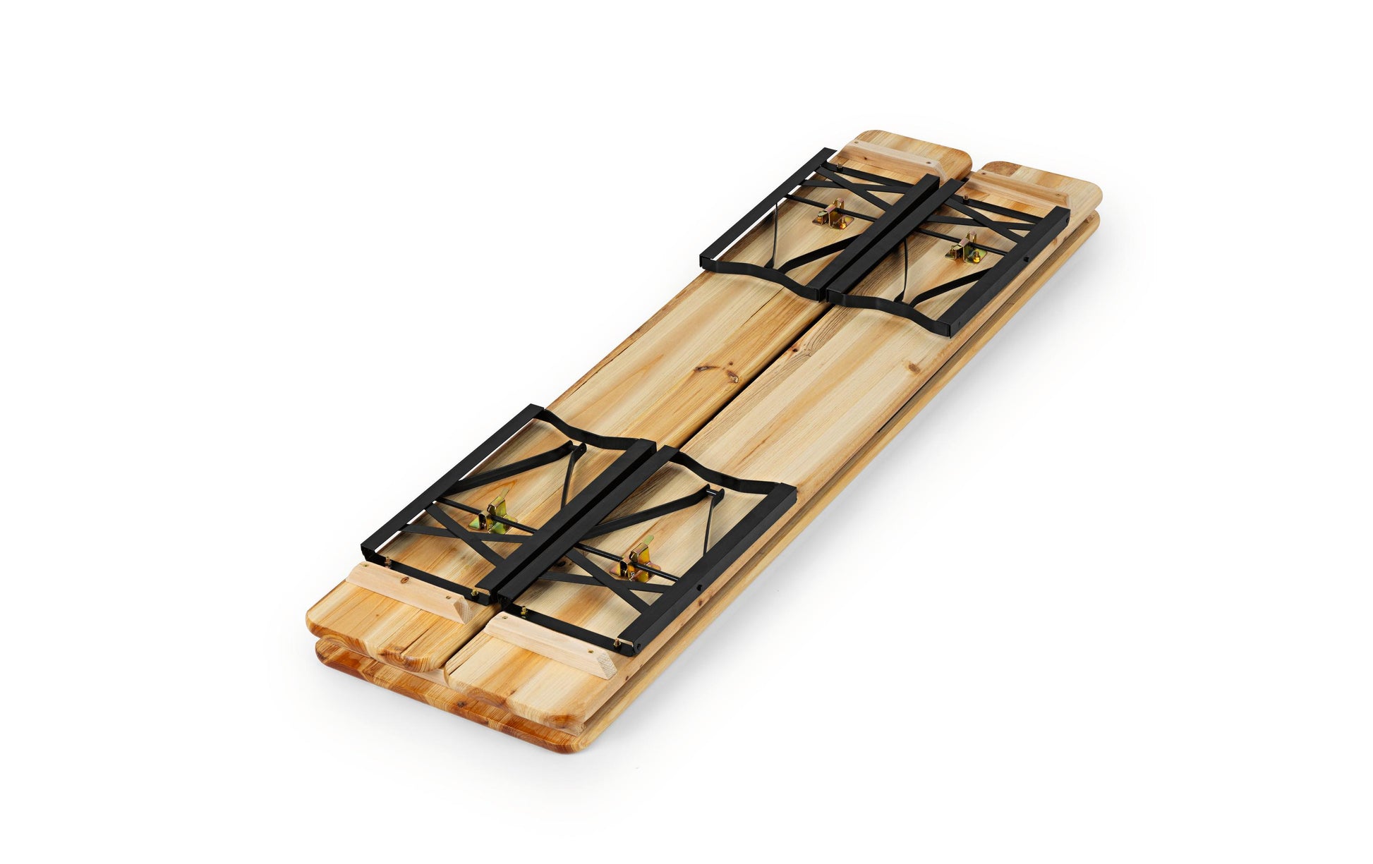 Easymaxx Bistro-Set – Schwarz – Metall, Holz – Tisch 170 × 46 × 75 cm
