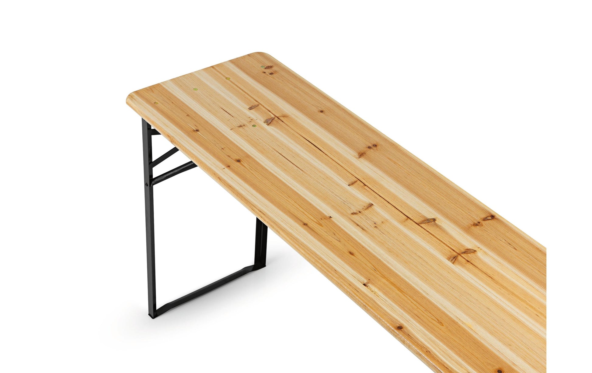 Easymaxx Bistro-Set – Schwarz – Metall, Holz – Tisch 170 × 46 × 75 cm