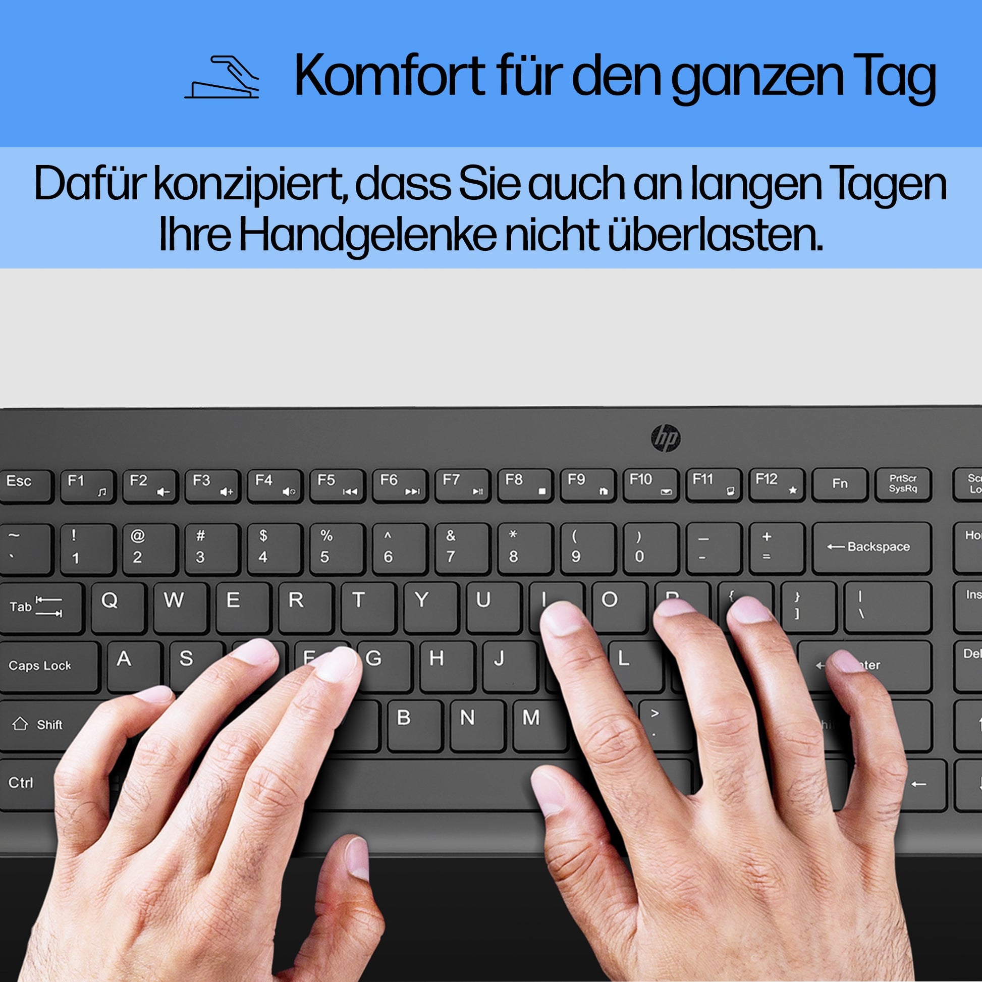 HP 150 – Tastatur – mechanisch – kabelgebunden, USB-A – QWERTY (NL) – Schwarz