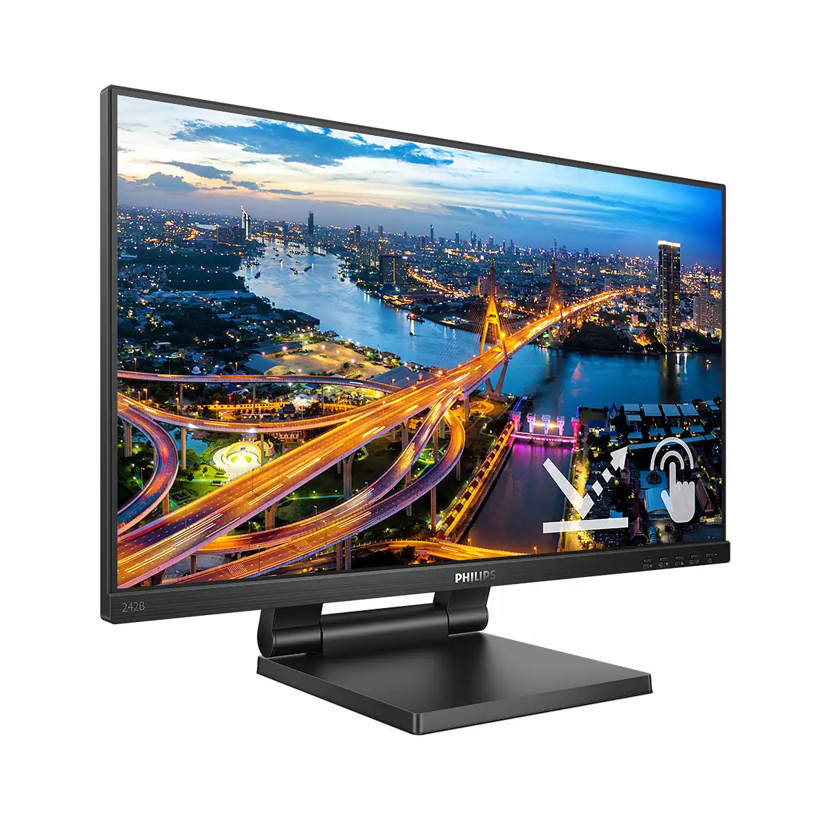 Philips 242B1TC/00 – Monitor, 23,8", IPS, Touch, 75 Hz, 250 cd/m², VESA 100 × 100, Schwarz