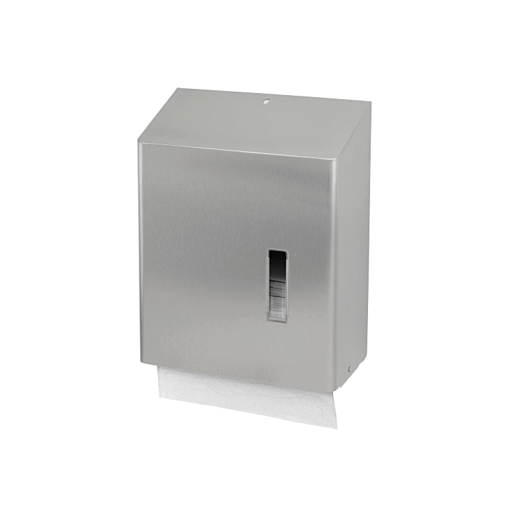 Ophardt Falthandtuchspender HSU 31 E AFP – für C- und V-Falz, max. Papierbund 250 × 280 × 120 mm – Edelstahl