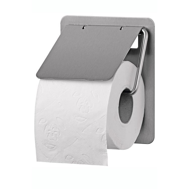 Ophardt Toilettenpapierspender – Edelstahl geschliffen, wandmontiert, für 1 Rolle, 13 × 11,7 × 15,5 cm