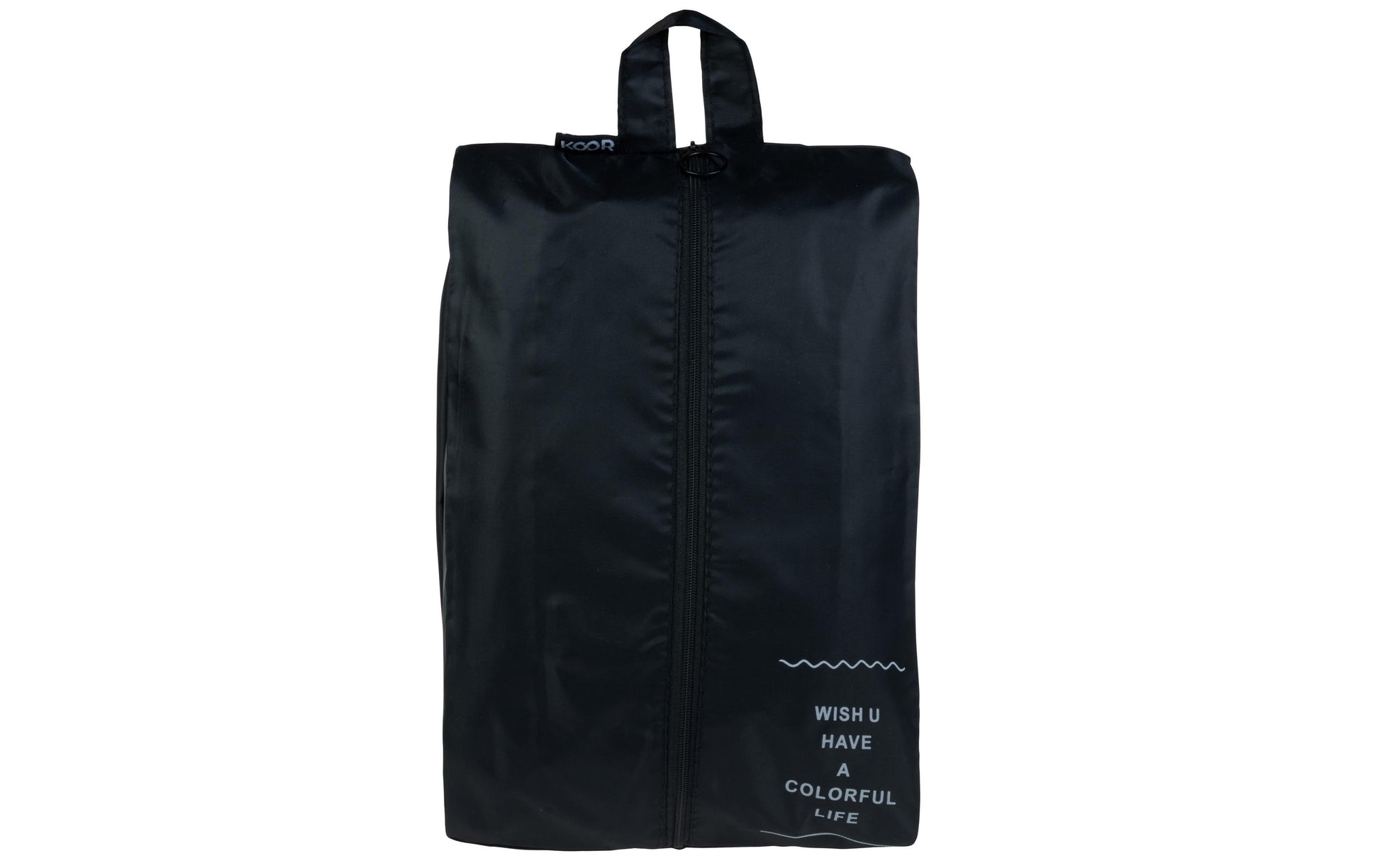 KOOR Schuhbeutel Reesa – mit Tragegriff und Schultergurt, 28 × 42 cm – schwarz, Polyester