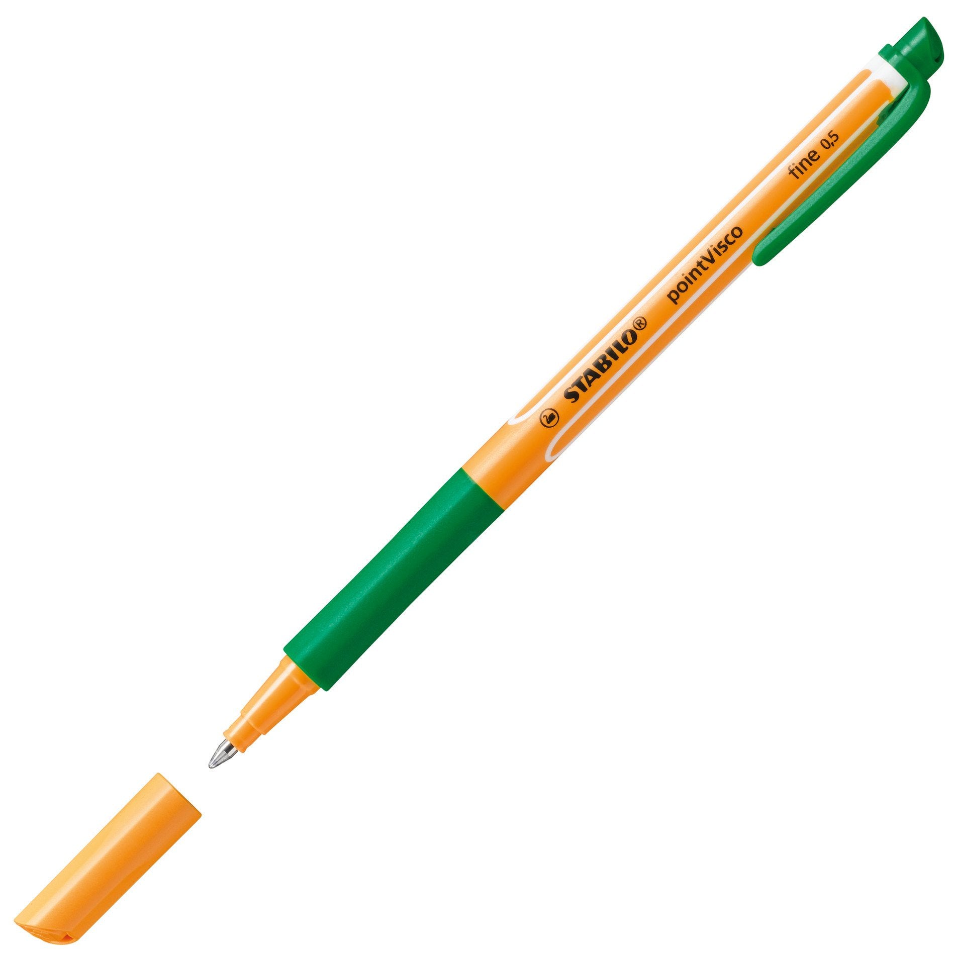STABILO pointVisco Gelschreiber – grün, 0,5 mm, schnelltrocknend, Kappe