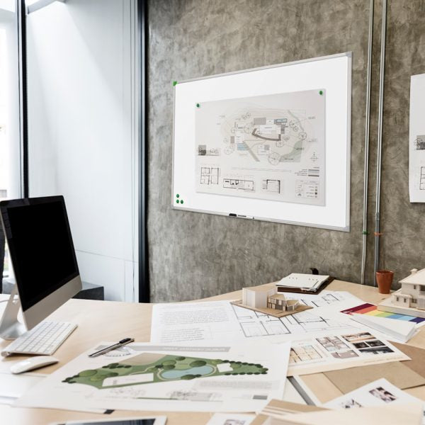 Franken Whiteboard – 180 × 120 cm, Emaille, magnetisch, Aluminiumrahmen, Wandmontage, inkl. Stiftablage