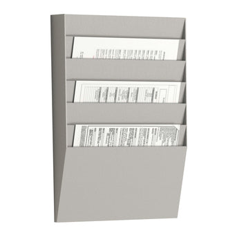 PaperFlow Wandfach für A4, quer, 3 Fächer, Polystyrol, grau, matt, 79 × 502 × 311 mm