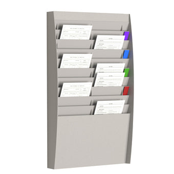 PaperFlow K500010 – Wandfach für A4, hoch, 50 Fächer, Polystyrol (PS), grau, matt, 129 × 1'120 × 544 mm