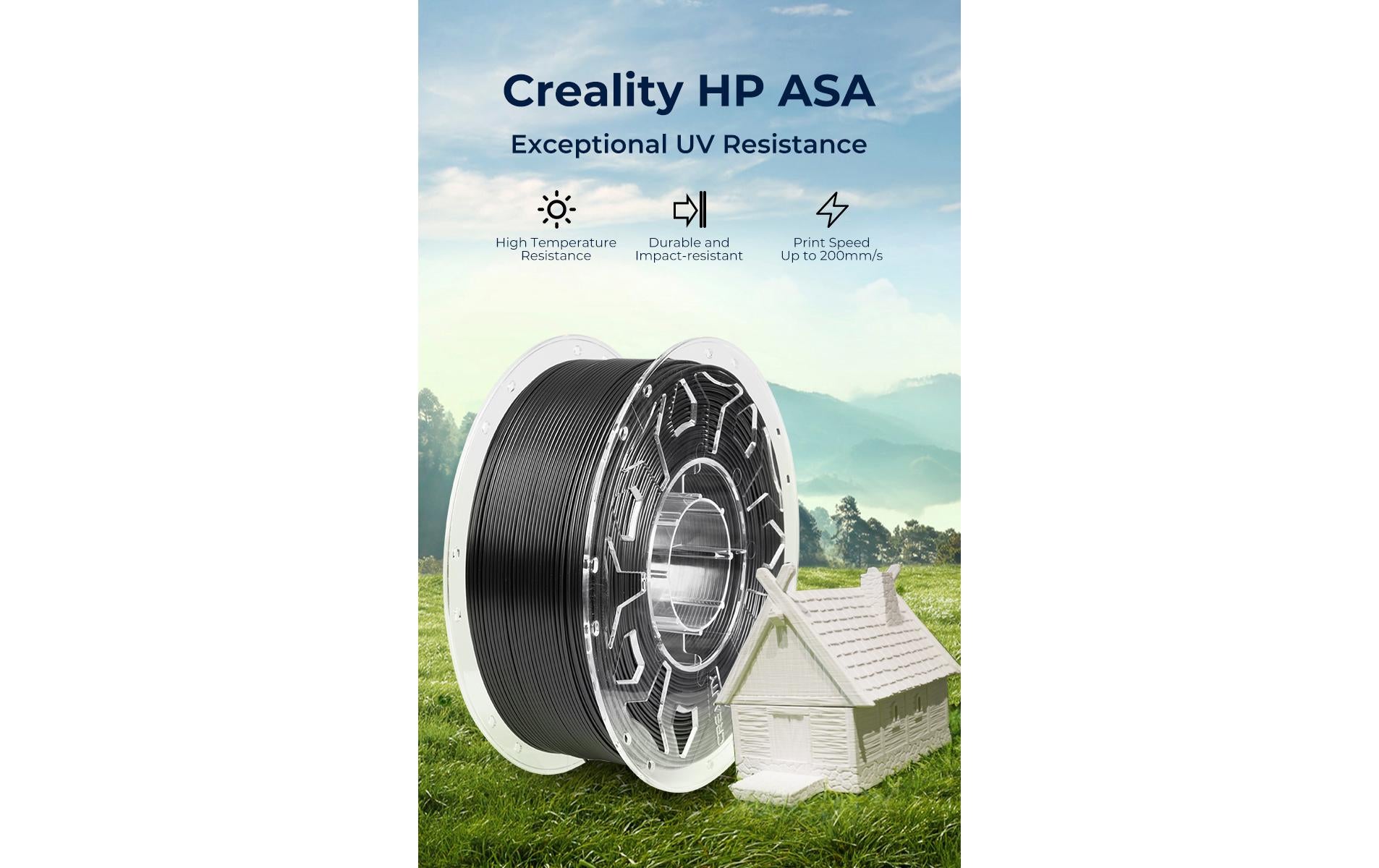 Creality 3D-Drucker-Filament ASA 1,75 mm Schwarz, 1 kg