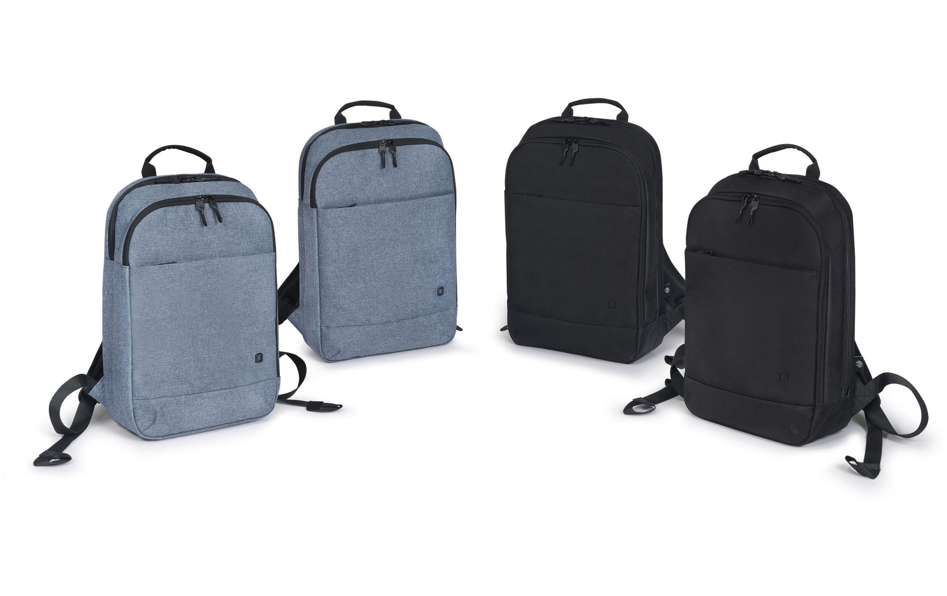 DICOTA Notebook-Rucksack Eco Backpack Slim MOTION – für 14,1", rPET-Polyester – Blue Denim, 270 × 410 × 100 mm