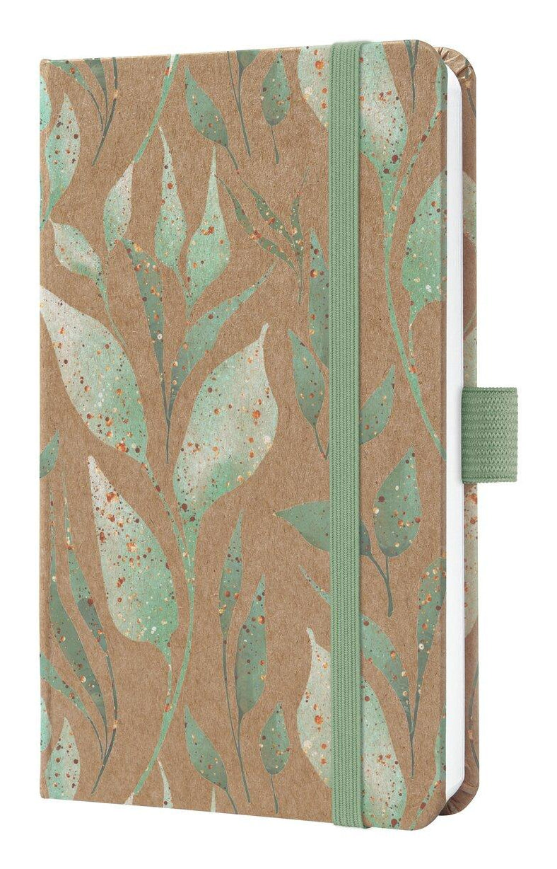 Sigel JOLIE Pure Agenda – 1 Woche/2 Seiten, gebunden, A6, Jan–Dez, 2026, mehrsprachig, Sparkle Leaves, FSC