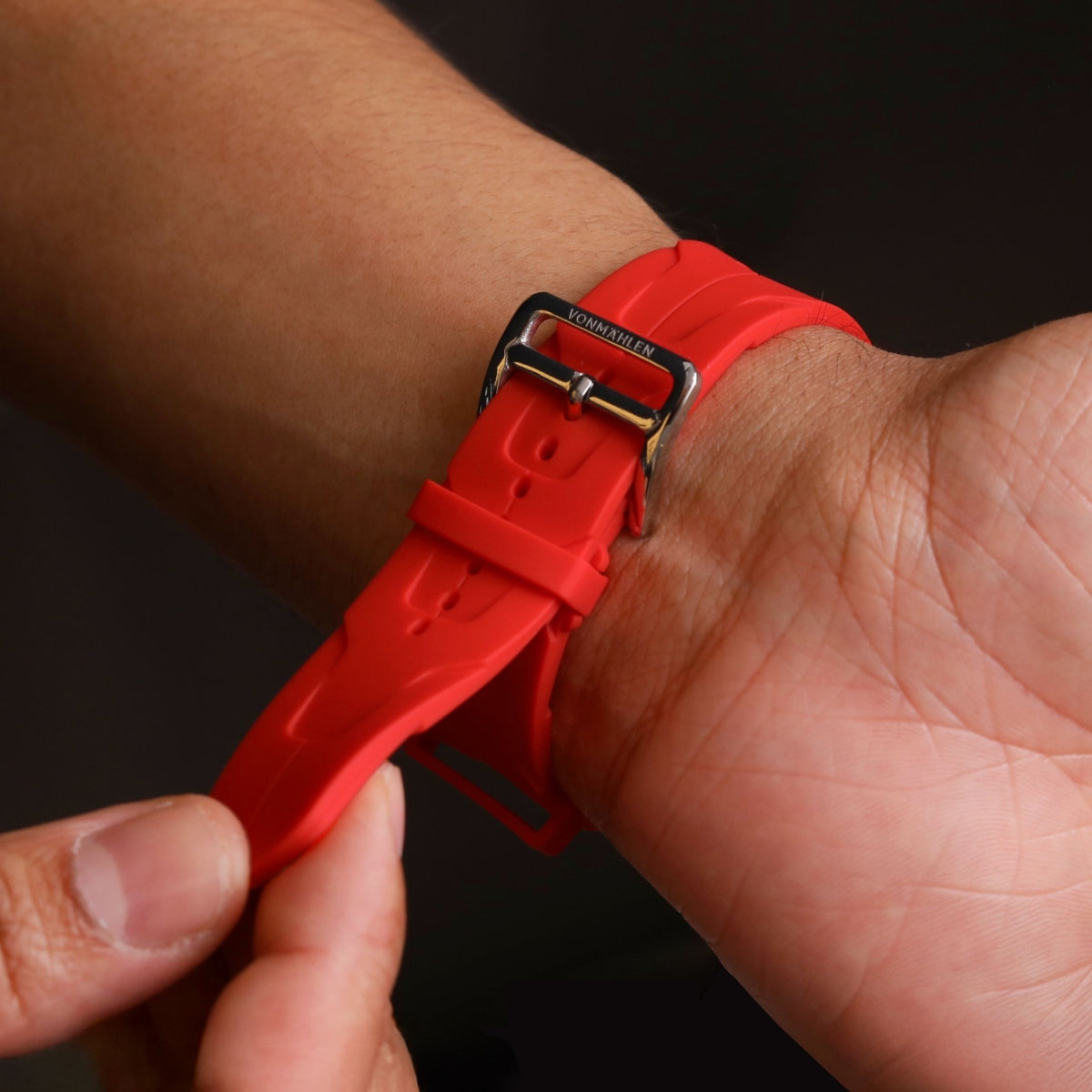 Vonmählen A. R. Exclusive Band Portofino – Silikon, Rot, für Apple Watch 44–49 mm