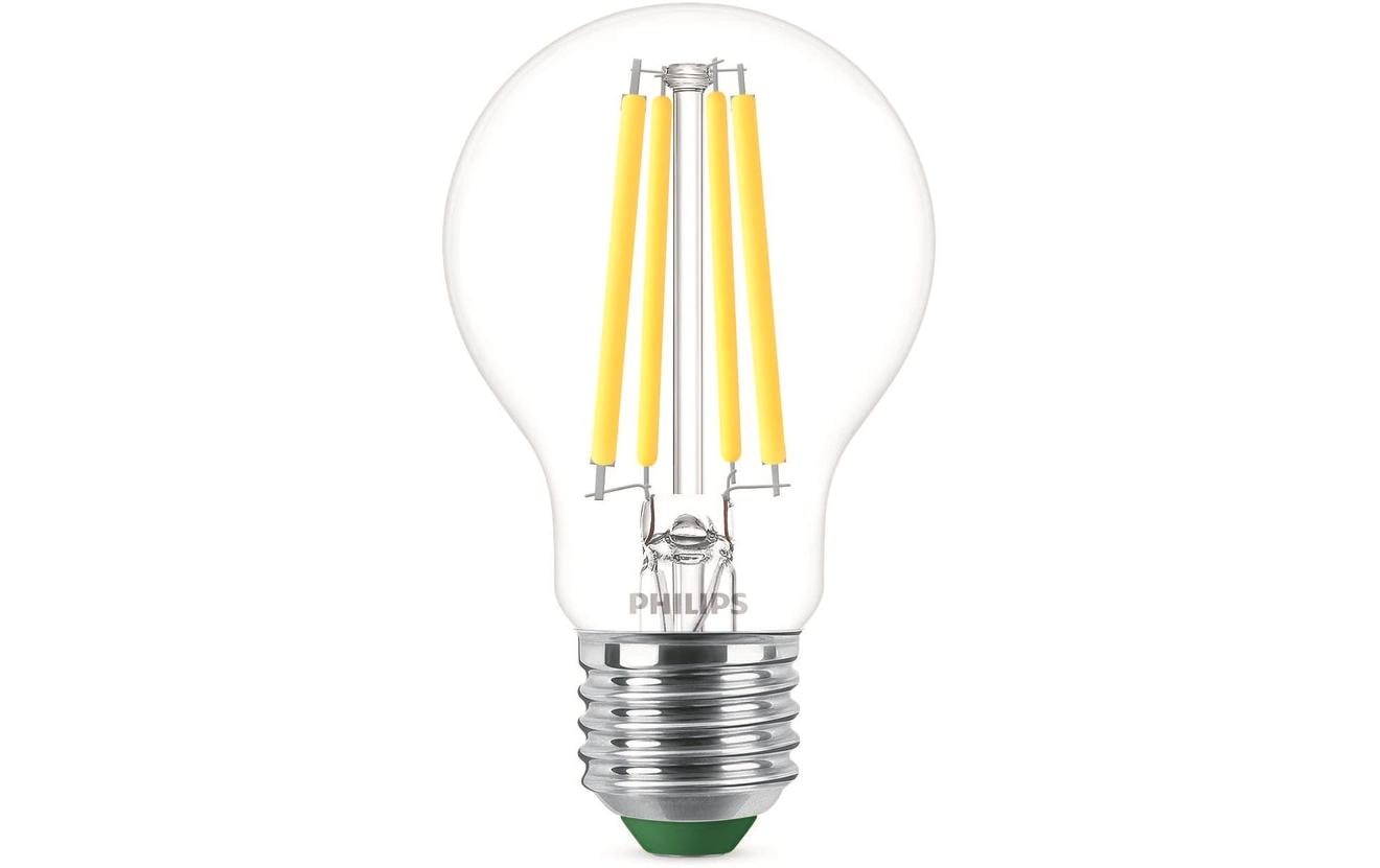 Philips by Signify Philips LED-Leuchtmittel E27 A-Form – 840 lm, 4 W, Neutralweiss 4000 K, 300° – 1 Stk., Transparent, Glas