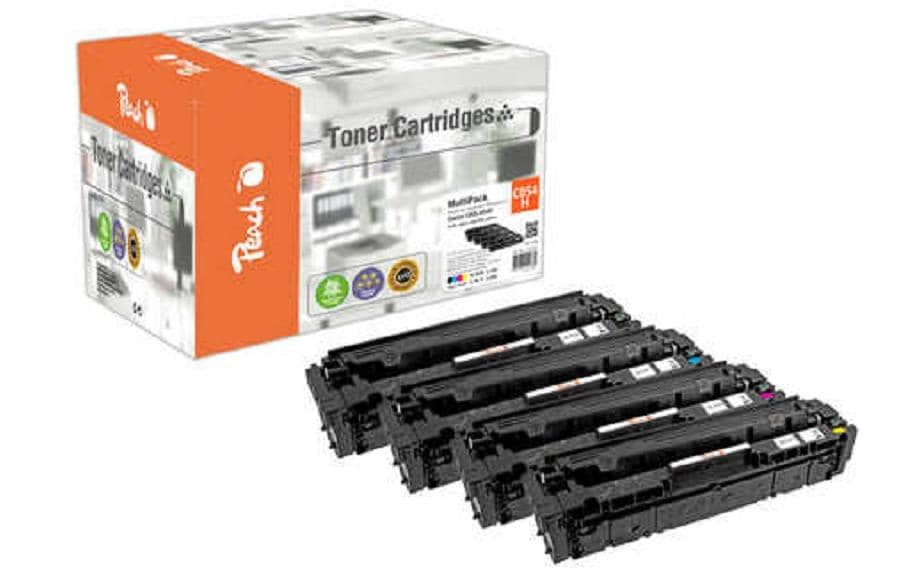 Peach Toner-Multipack CRG-054H – BK/C/M/Y, schwarz 3100, C/M/Y 2300 Seiten