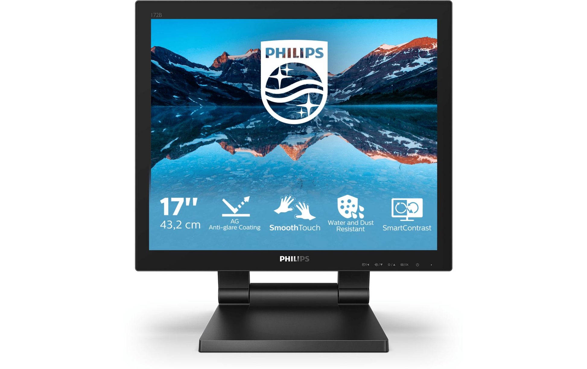 Philips 172B9TL/00 – Monitor, 17", 1280 × 1024 (SXGA), TN, Touch, 60 Hz, 250 cd/m², VESA 100 × 100, Schwarz