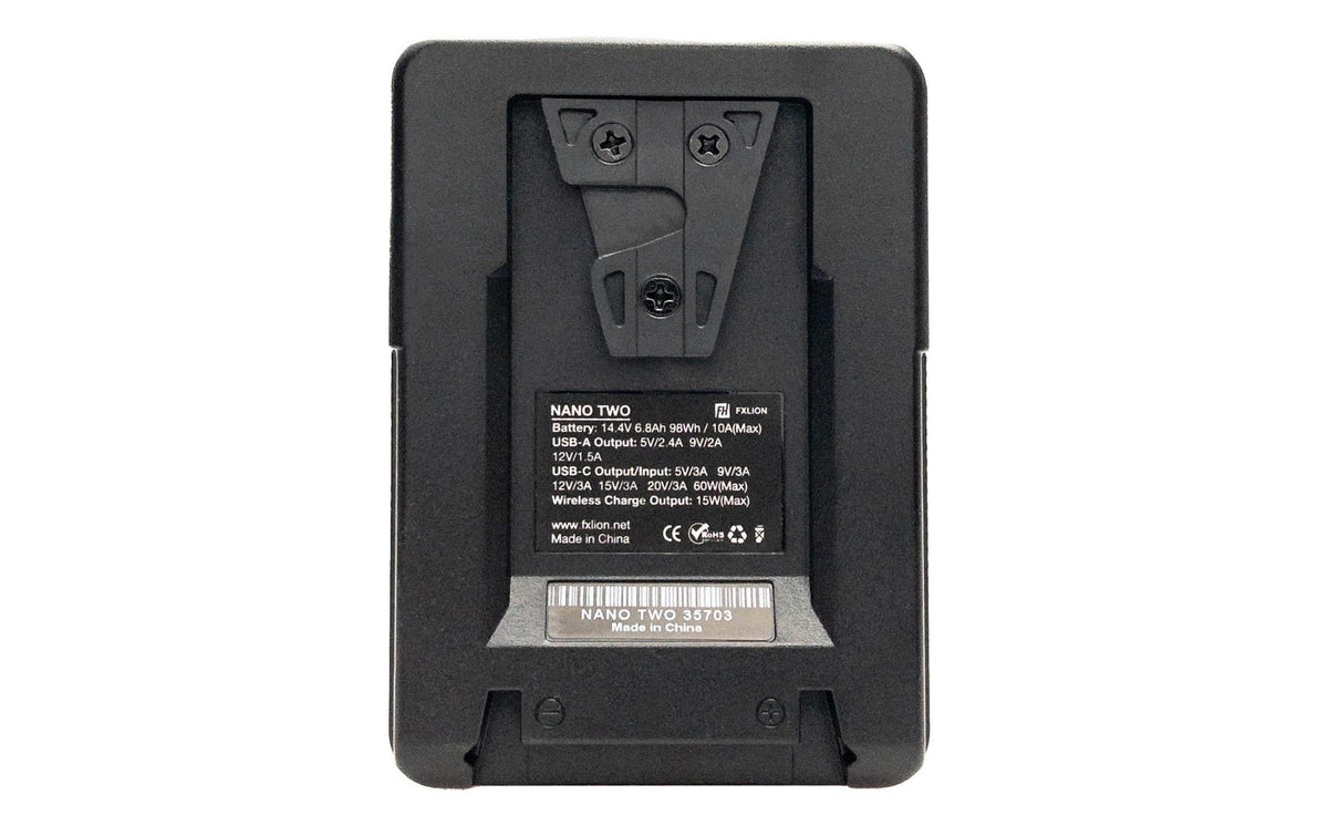Fxlion NANO TWO V-Mount Akku – 98 Wh, 14,8 V – Kabelloses Laden