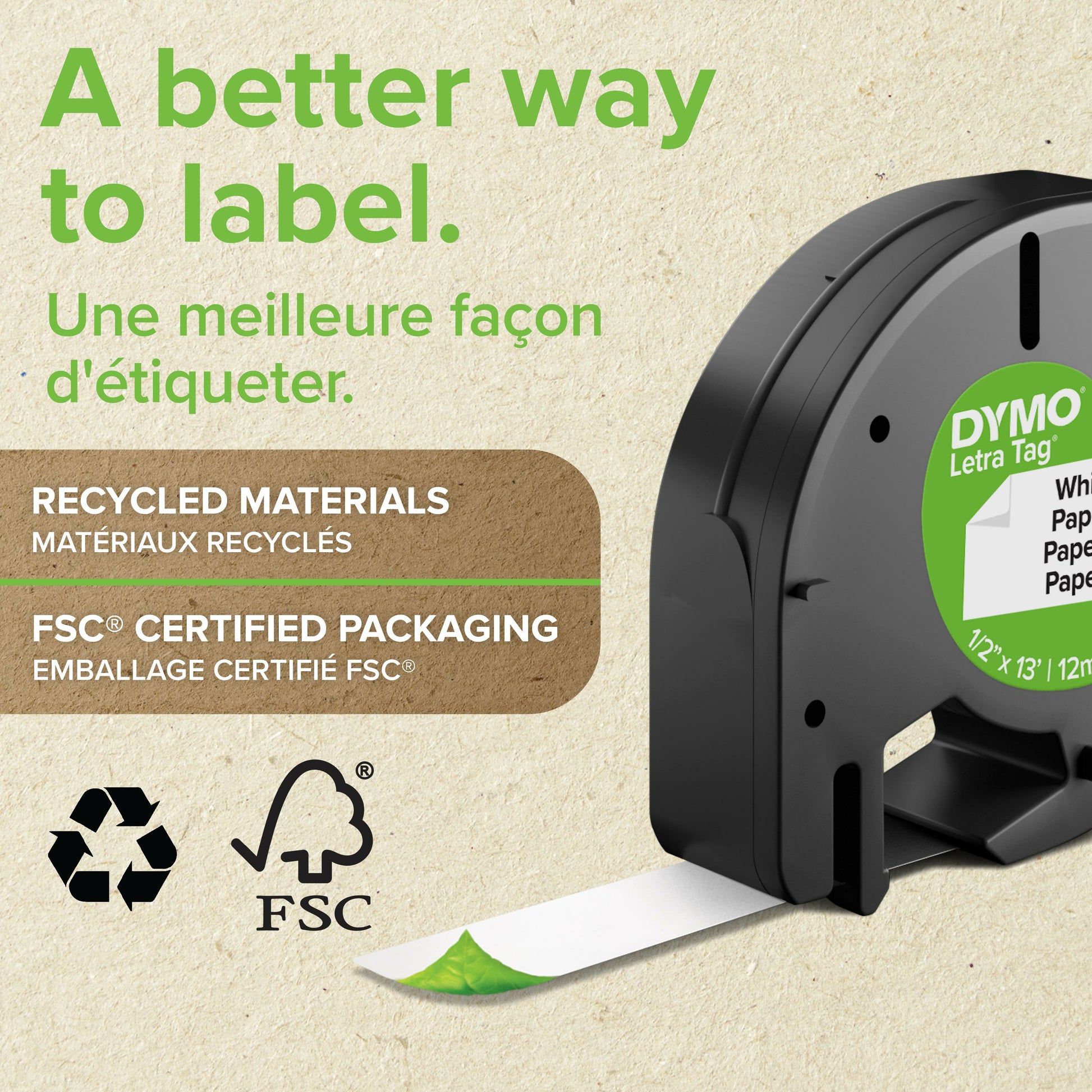 DYMO LetraTag LT-100T – Beschriftungsgerät, für LT-Bänder 12 mm, 2-zeiliger Druck