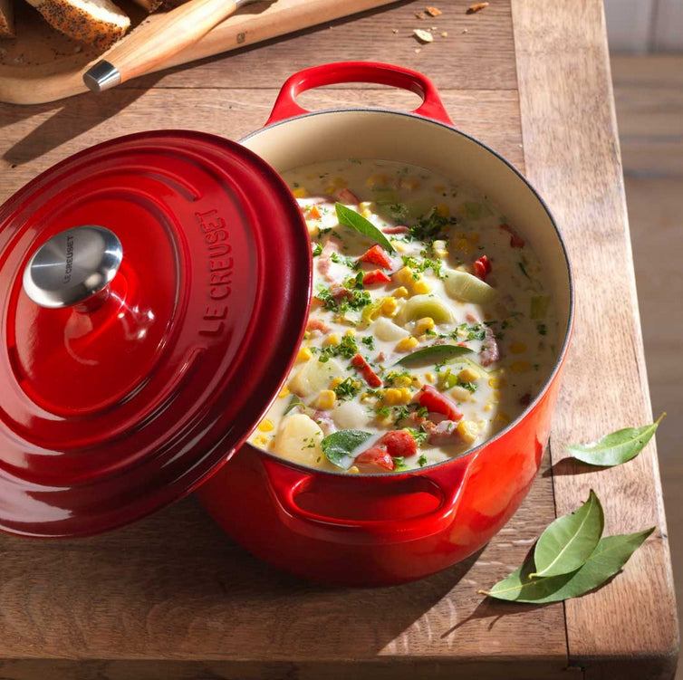 Le Creuset Fonduepfanne – Ø 31 cm, Gusseisen, für Induktion, Gas, Glaskeramik u. a., Orange