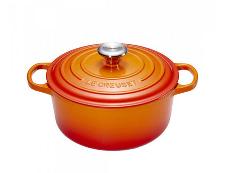 Le Creuset Kochtopf Signature – 5,3 l, Ø 26 cm, Gusseisen, für Induktion, Gas, Glaskeramik und mehr, Orange