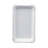 Papstar Teller, Papier/Karton, rechteckig – 13 × 20 cm, weiss – FSC – 250 Stk.