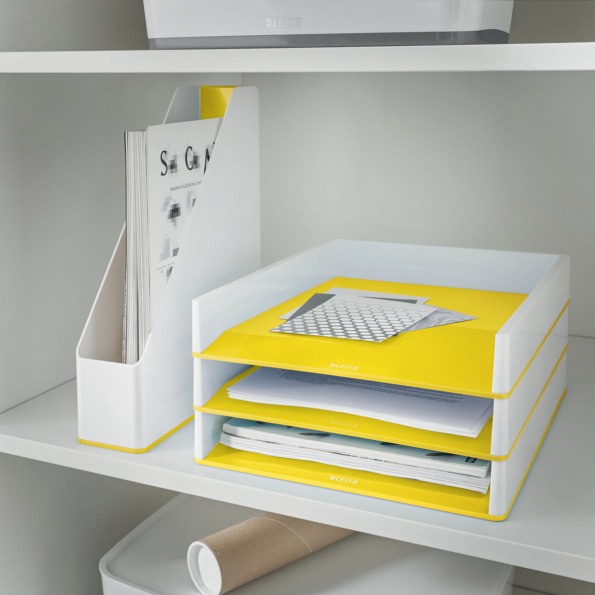Leitz Briefkorb – Kunststoff, Weiss, Gelb, Serie 53611016