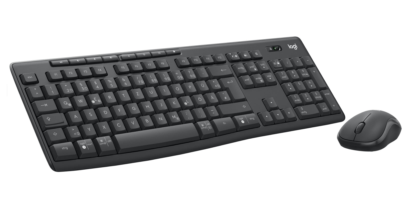 Logitech MK370 Wireless Combo – Kabellos (RF + Bluetooth), QWERTZ, Graphit