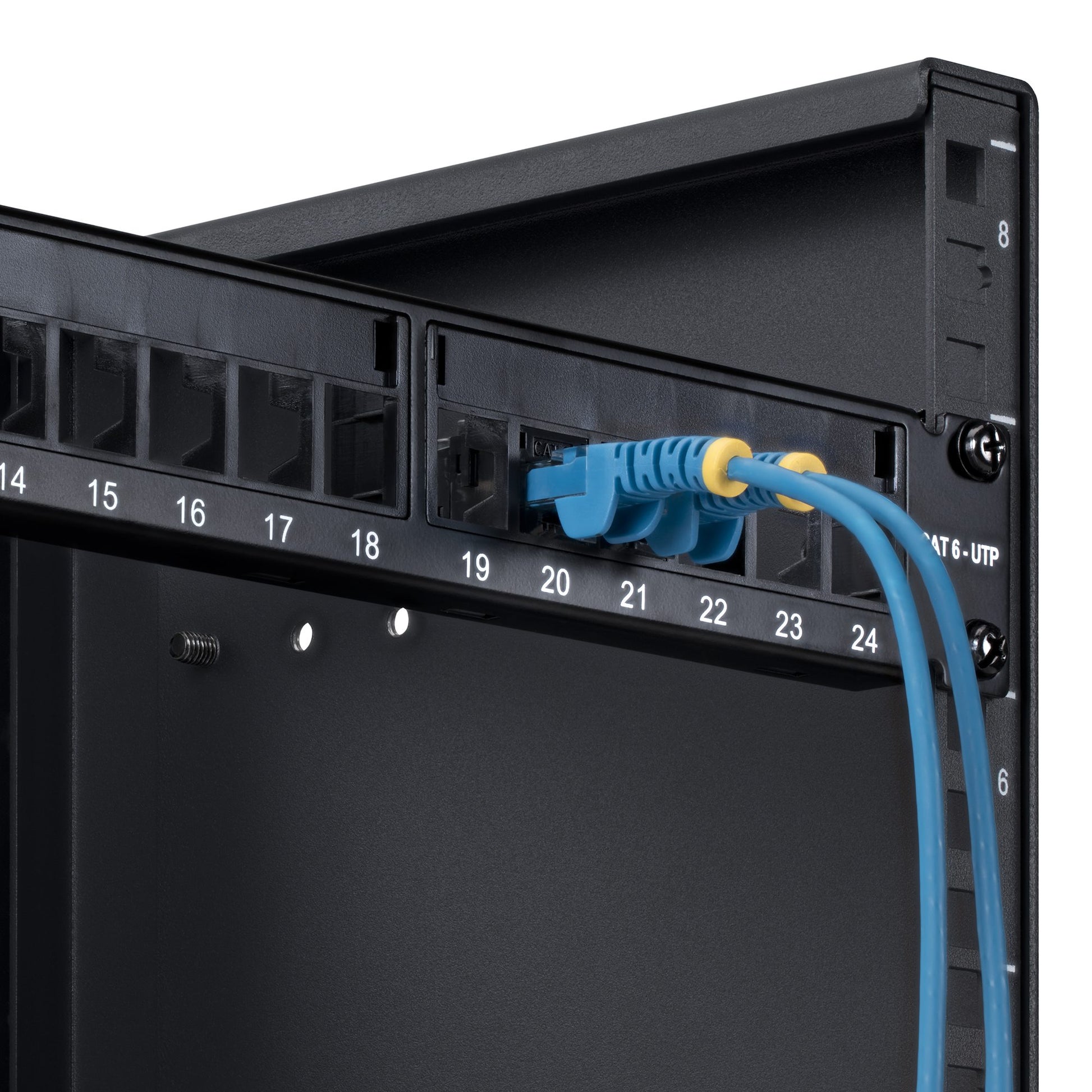 StarTech.com 24-Port Keystone Patch Panel – 24× RJ-45, Cat5e/6, 1U, 19" Rackeinbau, Schwarz, Stahl