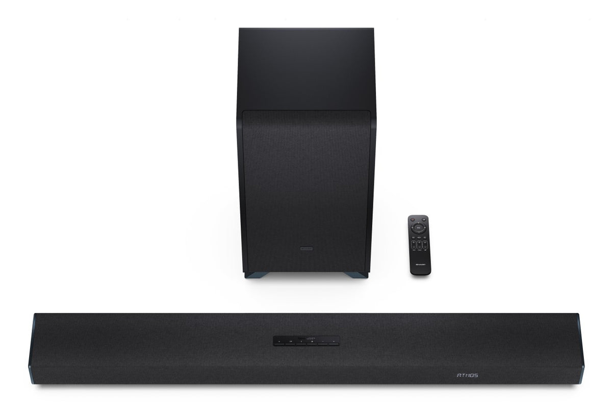 Sharp HT-SBW53121BK – Soundbar – 3.1.2, Dolby Atmos/DTS:X, mit kabellosem Subwoofer, 182 W