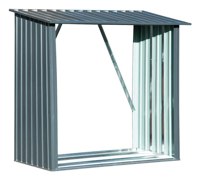Dobar Kaminholzregal Aufbewahrungsbox 1500 l – Metall – Grau – 1630×1540×830 mm