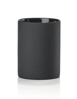 Zone Denmark Karma Zahnbürstenhalter – Ø7,6×10 cm, Steingut, Schwarz