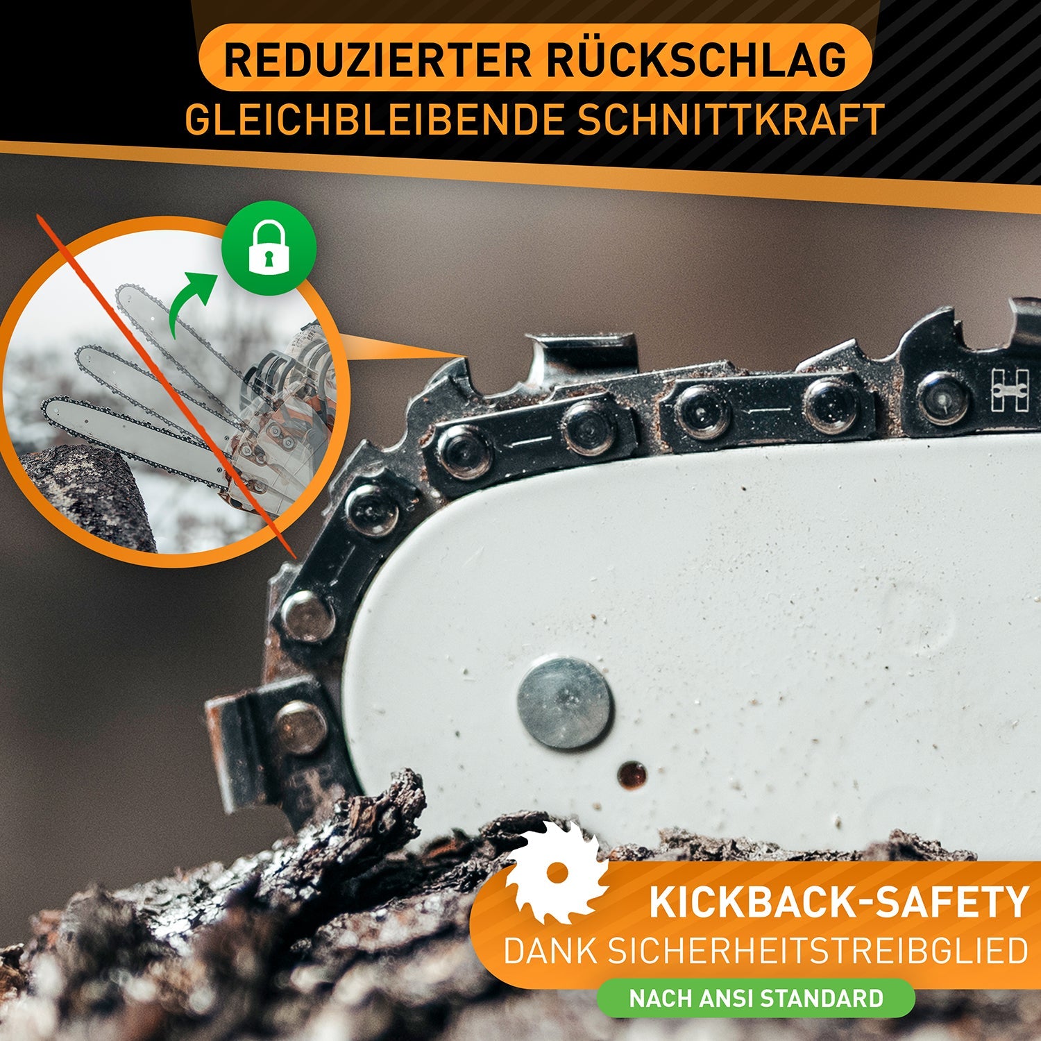 Hardtwerk Sägekette 1,1 mm 3/8" 350 mm Stahl – 3 Stk – Halbmeissel