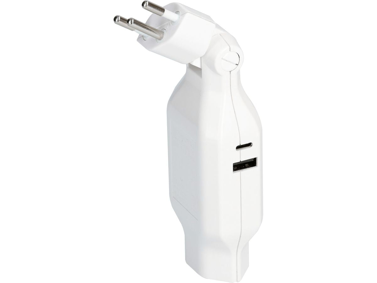 Max Hauri AG Max Hauri clip-clap USB-Ladegerät 18 W – USB-C×1, USB-A×1 – PD 3.0, QC 3.0 – T12 Stecker, T13 Kupplung