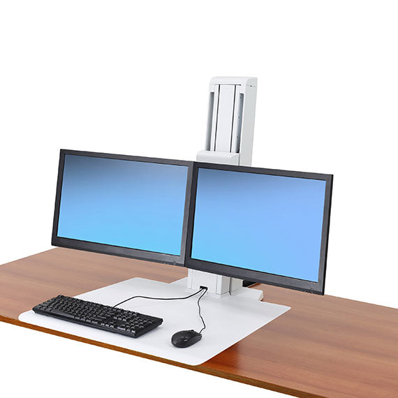 Ergotron WorkFit-SR – Monitorhalterung, Dual, Standfuss, bis 24", 11,4 kg, höhenverstellbar, neigbar