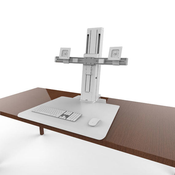 Ergotron WorkFit-SR – Monitorhalterung, Dual, Standfuss, bis 24", 11,4 kg, höhenverstellbar, neigbar