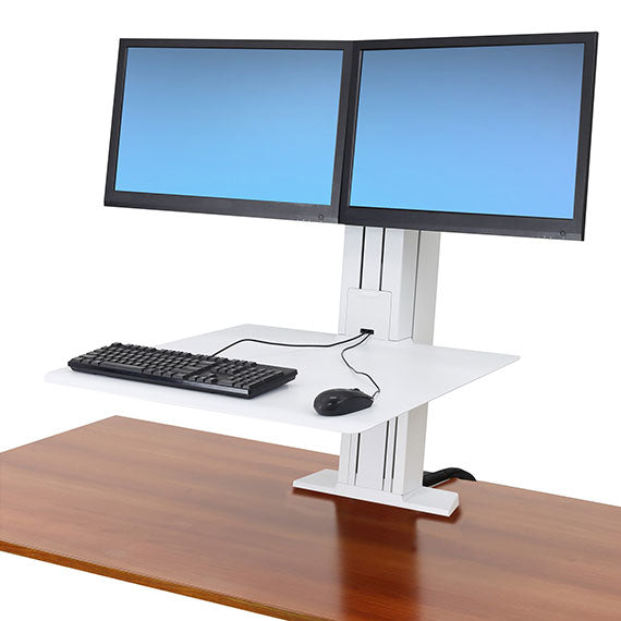 Ergotron WorkFit-SR – Monitorhalterung, Dual, Standfuss, bis 24", 11,4 kg, höhenverstellbar, neigbar