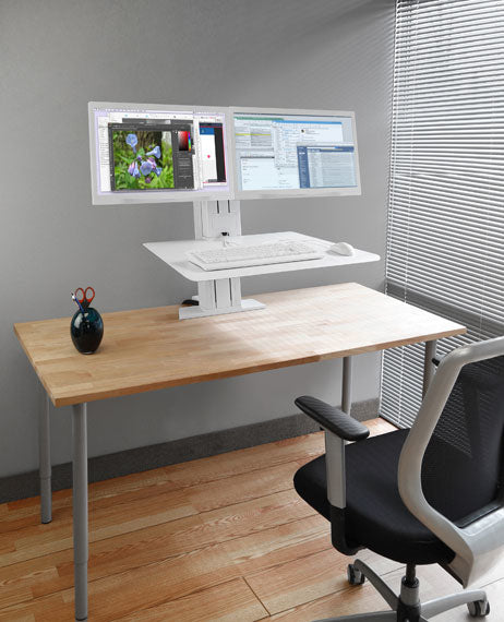 Ergotron WorkFit-SR – Monitorhalterung, Dual, Standfuss, bis 24", 11,4 kg, höhenverstellbar, neigbar