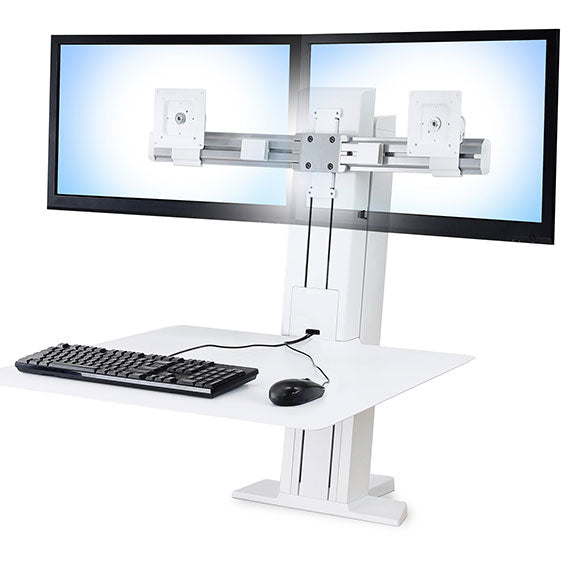 Ergotron WorkFit-SR – Monitorhalterung, Dual, Standfuss, bis 24", 11,4 kg, höhenverstellbar, neigbar