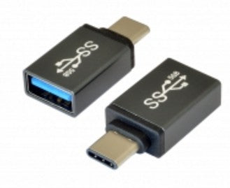 EXSYS EX-47990 Adapter USB-C zu USB-A – USB 3.2 Gen 1 (5 Gbit/s), Aluminium, Schwarz