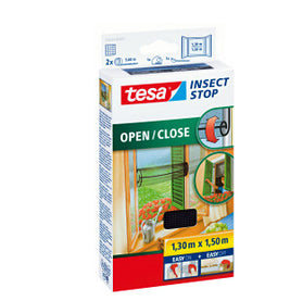 TESA Insect Stop Open/Close Fenster-Fliegengitter – 130 × 150 cm – anthrazit – für Fluginsekten