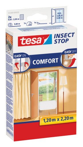 Tesa Fliegengitter Tür – 120 × 250 cm – weiss – für Türen
