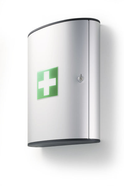 Durable FIRST AID SET Erste-Hilfe-Schrank L – silber – gefüllt – DIN 13157 – 302 × 400 × 118 mm