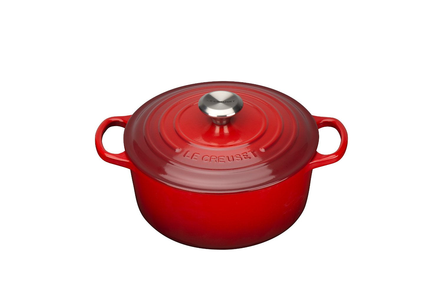 Le Creuset Kochtopf Signature – Ø 24 cm, Gusseisen, für Feuer, Rot