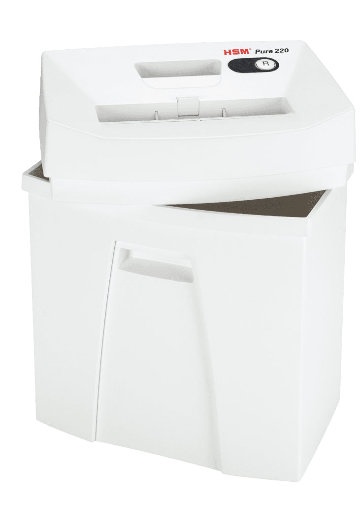HSM Pure 220 – Aktenvernichter, DIN P-4, Partikelschnitt 4 × 25 mm, 7 Blatt, 20 l, A4